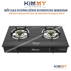 Bếp Gas Đôi Dương Kính SUNHOUSE MMB3568 - Kiềng Tráng Men, Đầu Đốt Đồng, Tiết Kiệm Gas - Đánh Lửa Magneto Bền Bỉ