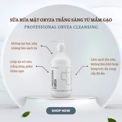 Sữa Rửa Mặt Oryza Trắng Sáng HD Derma 500ml - Chăm Sóc Da Chuyên Nghiệp Từ Mầm Gạo, Cung Cấp Độ Ẩm, Làm Sạch Nhanh Chóng