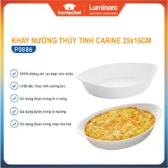 Khay Nướng Thủy Tinh Chịu Nhiệt Luminarc Carine P0886 25x15cm - An Toàn Cho Lò Nướng, Lò Vi Sóng Và Máy Rửa Bát, Hàng Chính Hãng