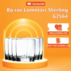 Bộ 6 cốc thủy tinh thấp Luminarc Sterling 30cl - Dụng cụ bếp an toàn, hiện đại, thiết kế tinh tế Pháp