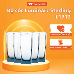 Bộ cốc uống nước thủy tinh Luminarc Sterling Mazarine 330ml - An toàn, chống xước, bám mùi - Set 6 chiếc sang trọng từ Pháp