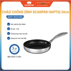 Chảo Chống Dính Scanpan HaptiQ 24cm - 5 Lớp Kim Loại, Dùng Bếp Từ, Thiết Kế Sang Trọng, Bảo Hành 3 Năm, Hàng Chính Hãng