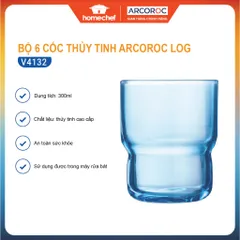 Bộ 6 Cốc Thủy Tinh Thấp Arcoroc Log T Xanh Dương 300ml, An Toàn Cho Máy Rửa Bát - Dụng Cụ Bếp Hiện Đại Hàng Chính Hãng