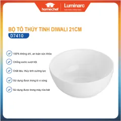 Bộ 2 Bát Tô Thủy Tinh Luminarc Diwali 21cm - Đựng Canh và Trộn Salad, Hàng Chính Hãng, Chất Liệu An Toàn, Thiết Kế Hiện Đại