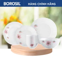 Bộ bát đĩa thủy tinh Larah Borosil 10 chi tiết - Dùng lò vi sóng, máy rửa bát, thiết kế sang trọng, sản xuất tại Ấn Độ