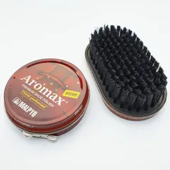 Combo Xi Đánh Bóng Giày Aromax Hàn Quốc và Bàn Chải Vệ Sinh - Dụng Cụ Bảo Vệ Đồ Da Bền Đẹp RUNO