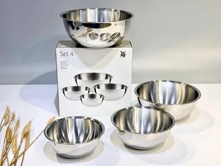 Bộ âu inox WMF Gourmet 4 chiếc - Đa năng, Chống gỉ, Dễ vệ sinh - Sử dụng trong nấu ăn, trộn thực phẩm, an toàn máy rửa chén