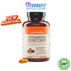 Viên Uống Tinh Nghệ Hữu Cơ Turmeric Curcumin Organic NatureWise Tăng Cường Sức Khỏe (Hộp 90 viên)  - YoungFit