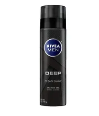 Gel Cạo Râu Nivea Deep Clean Charcoal 200ml - Mùi Vanilla & Bourbon, Làm Sạch Để Có Độ Trượt Cao Hơn, An Toàn Cho Da Nhạy Cảm