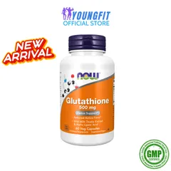Viên Uống Hỗ Trợ Trắng Da Glutathione NOW 500mg Chống Oxy Hóa Giải Độc Gan (Hộp 60 viên) - YoungFit