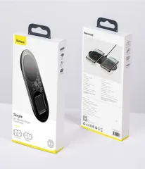 Đế Sạc Nhanh Không Dây Baseus 24W 2 Trong 1 - Sạc Đôi Tương Thích Qi Cho Điện Thoại & Tai Nghe - Thiết Kế Sang Trọng, Hiện Đại