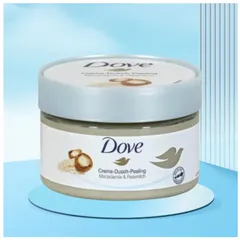 Kem Tẩy Tế Bào Chết Dove Macadamia & Sữa Gạo 225ml - Dưỡng Da Mềm Mịn & Tươi Sáng, Phù Hợp Với Mọi Loại Da, Chiết Xuất Tự Nhiên
