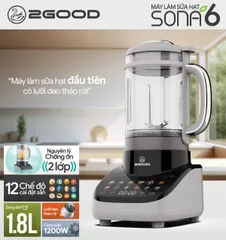 Máy Làm Sữa Hạt 2GOOD SONA 6 - Dung Tích 1,8L, Công Suất 1200W, Lưỡi Dao Thép Không Gỉ - Thực Phẩm Sạch, Dễ Dàng Sử Dụng