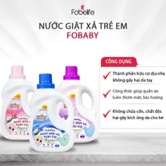 Nước Giặt Xả Hữu Cơ Fobaby 1000ml Cho Bé - Lưu Hương Lâu, An Toàn, Dịu Nhẹ Cho Da, Tẩy Sạch Vết Bẩn