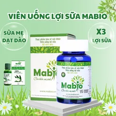 Viên Uống Lợi Sữa Mabio - Tăng Tốc Tiết Sữa, Hỗ Trợ Giảm Tắc Tuyến Sữa Cho Mẹ Sau Sinh - Hộp 60 Viên Thiên Nhiên