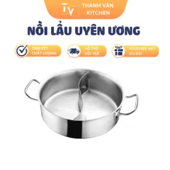 Nồi Lẩu Inox Uyn Ương 2 Đáy - Đa Kích Thước, Dụng Cụ Nấu Ăn Chất Lượng Cao cho Gian Bếp Hiện Đại (TV319)
