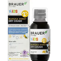 Siro BRAUER Mật Ong Manuka Giảm Ho Khan cho Trẻ Em 2 Tuổi - Hỗ Trợ Tăng Đề Kháng (100ml)