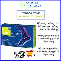 TENDOACTIVE Bổ Sung Dưỡng Chất Cho Gân và Dây Chằng - Hỗ Trợ Phục Hồi Chấn Thương, Hộp 30 Viên Từ Tây Ban Nha