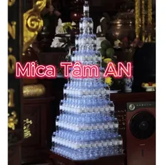 Tháp Nước 9 Tầng Vuông Cao Cấp - Đồ Lễ Tâm Linh Đi Chùa, Đền, Phủ - Dễ Dàng Tháo Rời, Di Chuyển, Đựng Nước Trà Mật Ong