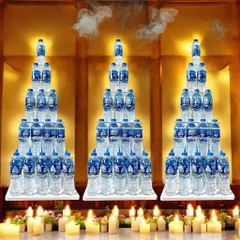 Tháp Nước Mica 5 Tầng Vuông Cao Cấp - Bày Trí Nước Cúng Gia Tiên, Lễ Hội Tâm Linh và Điện Thờ 55 Chai