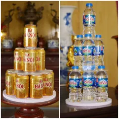 Combo Tháp Nước Mica 3 Tầng & Tháp Bia Mica Cao Cấp - Trang Trí Bàn Thờ, Dự Lễ Chùa, Sang Trọng và Tiện Lợi