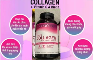 Viên uống bổ sung Collagen + Vitamin C & Biotin type 1&3 Neocell hỗ trợ đẹp Da Móng & Tóc 270 viên, hàng nhập Mỹ