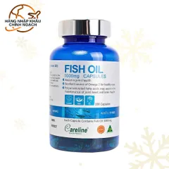 Dầu Cá Careline 1000mg - Hỗ Trợ DHA, EPA Tăng Cường Sức Khỏe Tim Mạch, Thị Lực, Phát Triển Não Bộ (100 Viên)