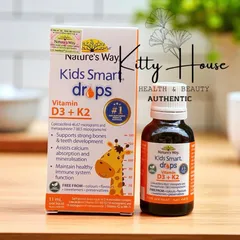 Dung Dịch Uống Vitamin D3 + K2 Nature's Way Kids Smart Drops 11ml - Tăng Cường Sức Khỏe Xương Cho Trẻ Em