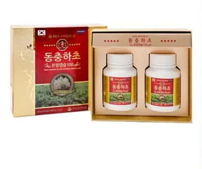 Đông Trùng Hạ Thảo Bio Apgold Hàn Quốc - Hộp 2 Lọ 60 Viên, Tăng Cường Sức Đề Kháng và Hỗ Trợ Khỏe Mạnh