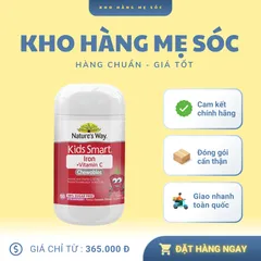 Viên Nhai Nature's Way Kids Smart Iron + Vitamin C 50 Viên - Bổ Sung Sắt & Tăng Cường Miễn Dịch Cho Trẻ Em Hương Cam
