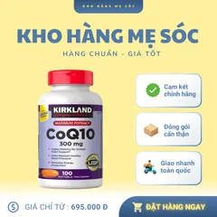 Viên Uống Hỗ Trợ Tim Mạch CoQ10 300mg Kirkland Signature - 100 Viên Hỗ Trợ Năng Lượng và Chống Oxy Hóa - Hàng Mỹ