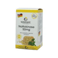 Viên Uống Chống Đông Máu Warnke Nattokinase 50mg - Hỗ Trợ Tim Mạch và Ngăn Ngừa Đột Quỵ (Hộp 60 Viên)