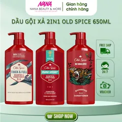 Dầu Gội Hương Nước Hoa Nam 2in1 Old Spice 650ml - Giải Pháp Hoàn Hảo Cho Tóc Dày, Chắc Khỏe Và Cuốn Hút