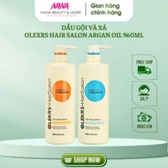 Cặp Dầu Gội Xả OLEXRS HAIR SALON Dưỡng Tóc Argan Oil - Phục Hồi Tóc Hư Tổn 500ml & 960ml Chính Hãng, Dưỡng Ẩm và Bóng Mượt