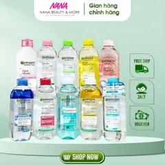 Nước Tẩy Trang Garnier SkinActive 400ml - Sạch Sâu, Dành Cho Mọi Loại Da, Không Cồn, Tiện Lợi Cho Quy Trình Skincare