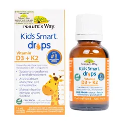 Vitamin D3 K2 cho bé Nature's Way Kids Smart Drops - Hỗ trợ hấp thụ canxi và sức đề kháng cho xương và răng chắc khỏe