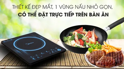 Bếp Từ Đơn Midea MI-T2117DC - Công Suất 2100W, Hệ Thống Điều Khiển Cảm Ứng, Chất Liệu Kính Ceramic Sang Trọng, Công Nghệ Hiện Đại