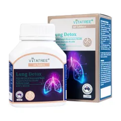 Viên Uống Bổ Phổi Vitatree Lung Detox 60 Viên - Thải Độc, Hỗ Trợ Hô Hấp Từ Thảo Dược Thiên Nhiên, Nhập Khẩu Chính Ngạch