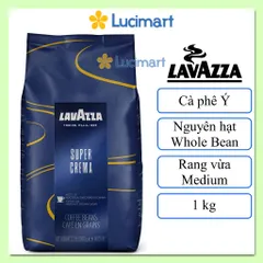 Cà phê Ý Lavazza Super Crema nguyên hạt Whole Bean gói 1kg [Hàng Mỹ]