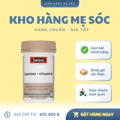 Viên uống Swisse Ultiboost Calcium & Vitamin D 150 Viên - Hỗ Trợ Sức Khỏe Xương và Mật Độ Xương Chắc Khỏe