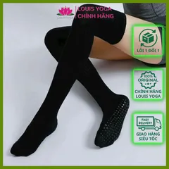 Tất Đùi Yoga Chất Len Dày Dặn Chống Trơn Trượt - Tất Cổ Cao Thiết Kế Mới Dành Cho Tập Pilates, Ballet, Barre