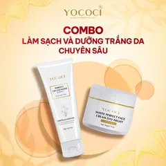 Bộ 2 Sản Phẩm Chăm Sóc Da Mặt Yococi - Kem Dưỡng Trắng 20g và Sữa Rửa Mặt 100g Giảm Mụn, Mờ Thâm, Dưỡng Sáng Da tự nhiên