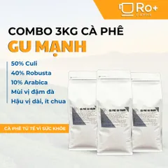 Cà Phê Gu Mạnh Nguyên Chất Rang Mộc Roplus - Combo 3 KG Cafe Pha Phin Pha Máy - Vị Đắng Đậm Đà, Hương Thơm Quyến Rũ