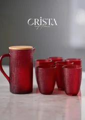 Bình Thủy Tinh Crista 1L - Vân Lưới Dập Nổi Sang Trọng, Màu Sắc Nổi Bật, Quà Tặng Cao Cấp Cho Tiệc Tùng