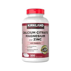 Bổ xương khớp Kirkland Calcium Citrate Magnesium Zinc D3 500 viên