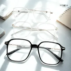 Gọng Kính Cận N’ROSA Kim Loại Phối Nhựa - Form Đa Giác/Ngũ Giác Thời Trang, Thiết Kế Cá Tính, Phù Hợp Với Mọi Trang Phục