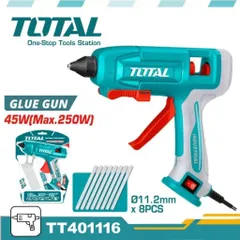 Máy bắn keo nến 45W Total 11.2mm - Dụng cụ tiện ích cho DIY và sửa chữa, kèm 8 que keo dán 150mm