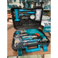 Bộ Đồ Nghề Điện Total 115 Chi Tiết - Máy Khoan Búa 680W, Dụng Cụ Sửa Chữa Đầy Đủ Cho Gia Đình