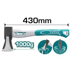 Búa Rìu Total THT798016 - 1000g Đầu Rèn Thép Cacbon 45# Với Thiết Kế Tay Cầm Độc Đáo, Dụng Cụ Tiện Ích Cho Công Trình