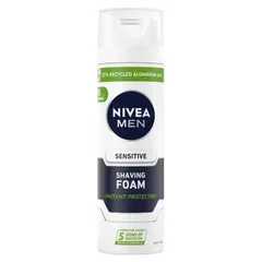 Kem cạo râu NIVEA MEN Sensitive Foam 200ml - Bọt cạo râu bảo vệ cho da nhạy cảm, làm mềm lông râu, giảm kích ứng